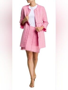Marc Cain Pink Bouclé Tweed Jacket